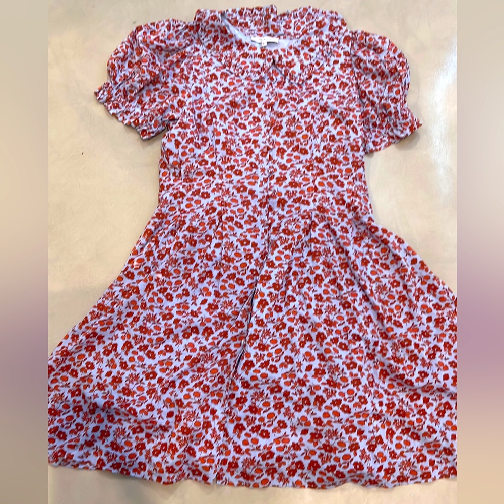 Madewell Red Floral Midi Dress